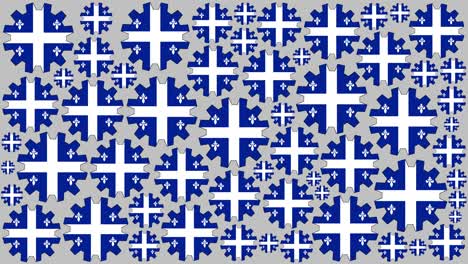 bandera de quebec engranajes girando el fondo