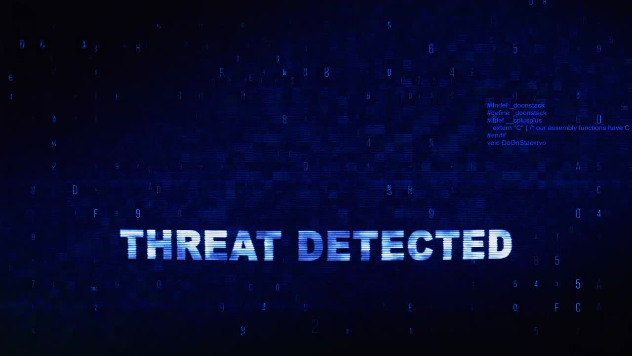 Threat Detected Alert on Computer Screen