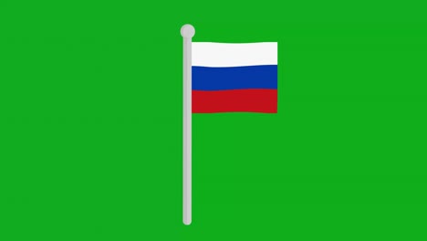 loop animation of the flag of russia fluttering on a pole