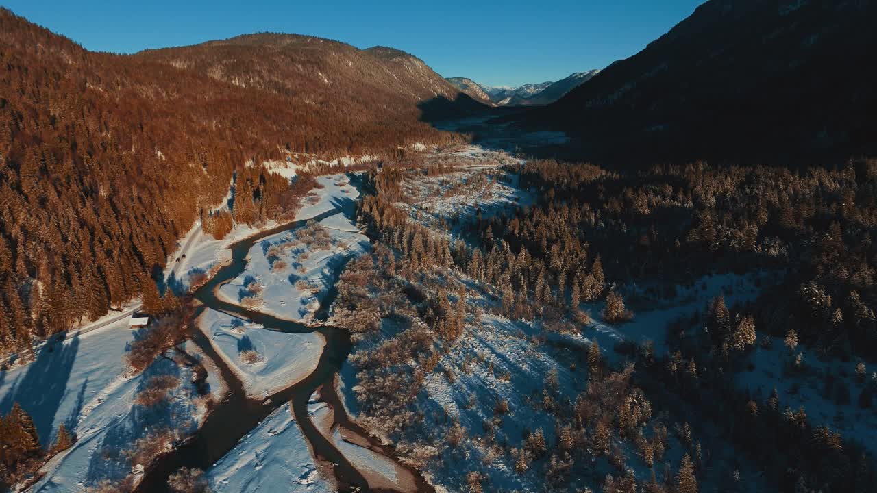 río isar en invierno