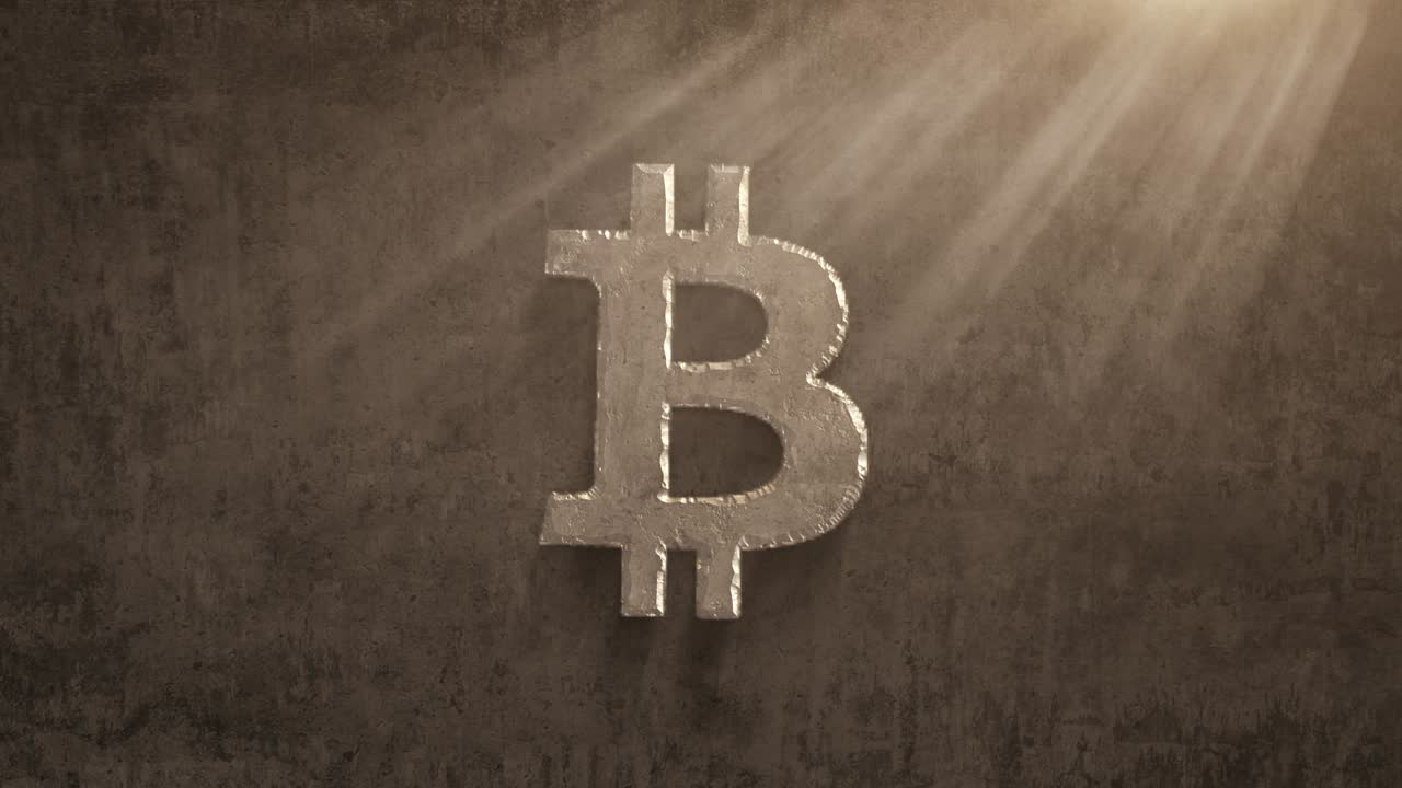 oxidándose con el tiempo bitcoin en un fondo grunge