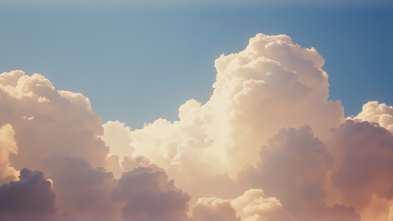 Capturing camera fixed on towering cumulus cloud in high altitude sky, monitoring contour shifts