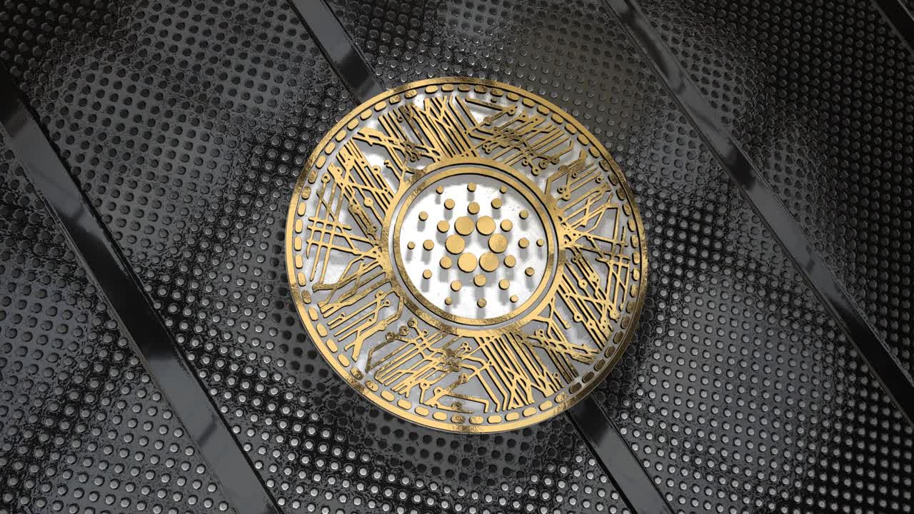 카르다노 코인 (ca) 블록체인 암호화폐 3d 렌더링