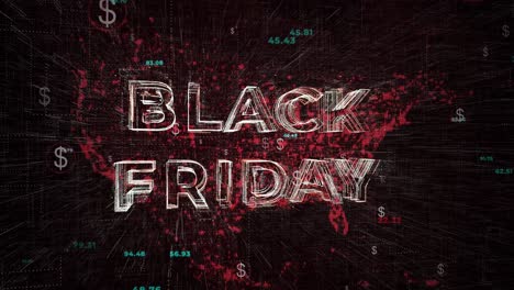 Black-Friday-Text-Und-Dollarbeträge-Auf-Einem-USA-Kartenhintergrund-–-3D-Rendering