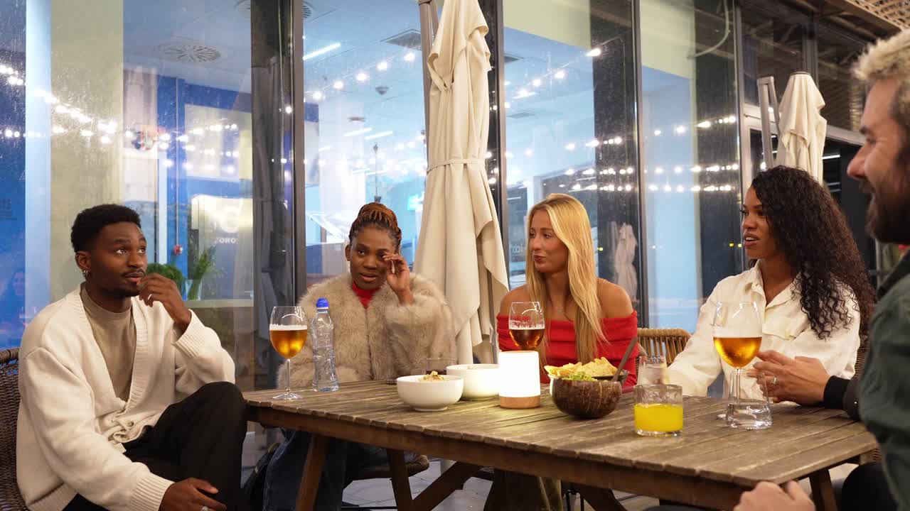 Group of people at a restaurant table