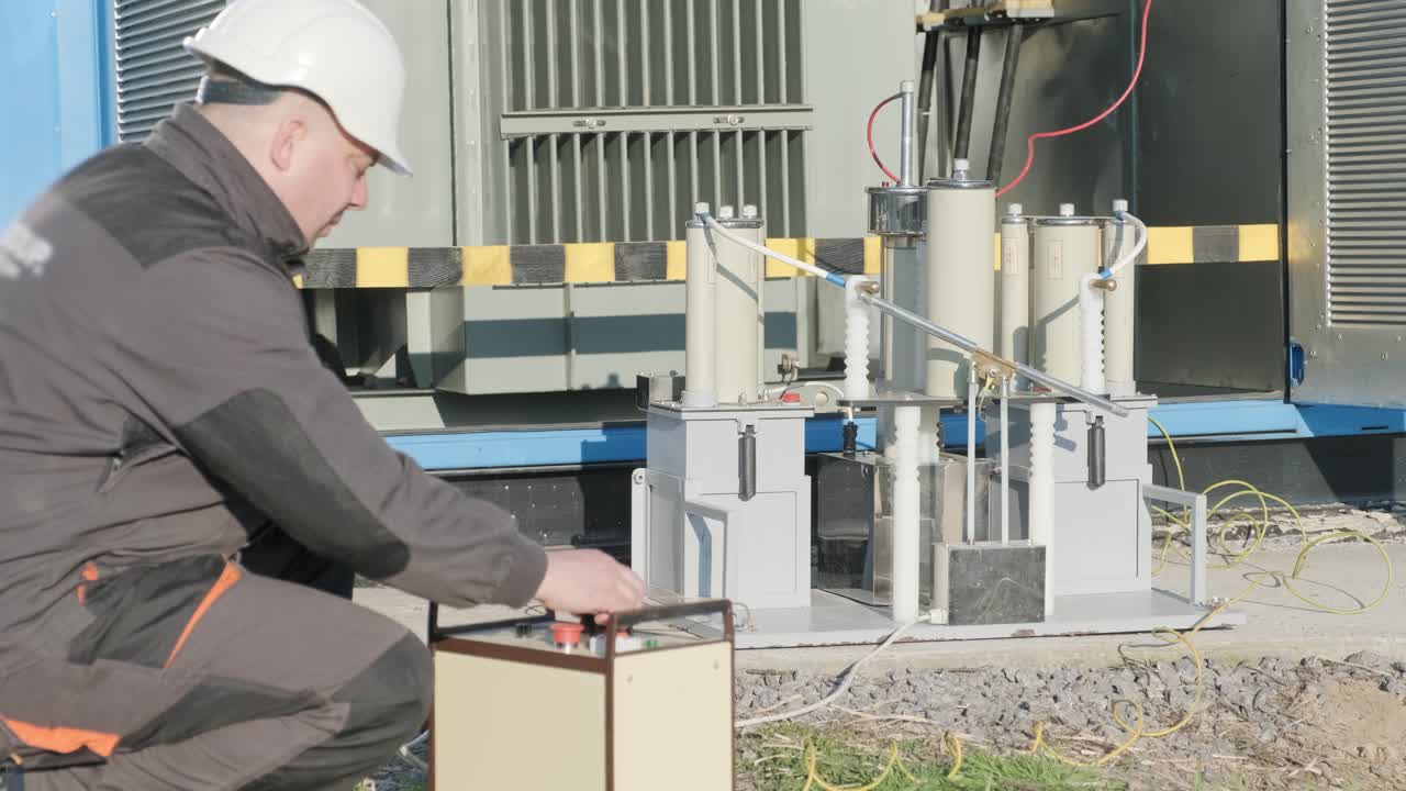 esecuzione di lavori di misurazione elettrica sul trasformatore di potenza