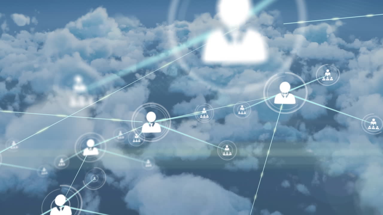 파란 하늘의 구름에 대한 프로필 아이콘 네트워크의 애니메이션