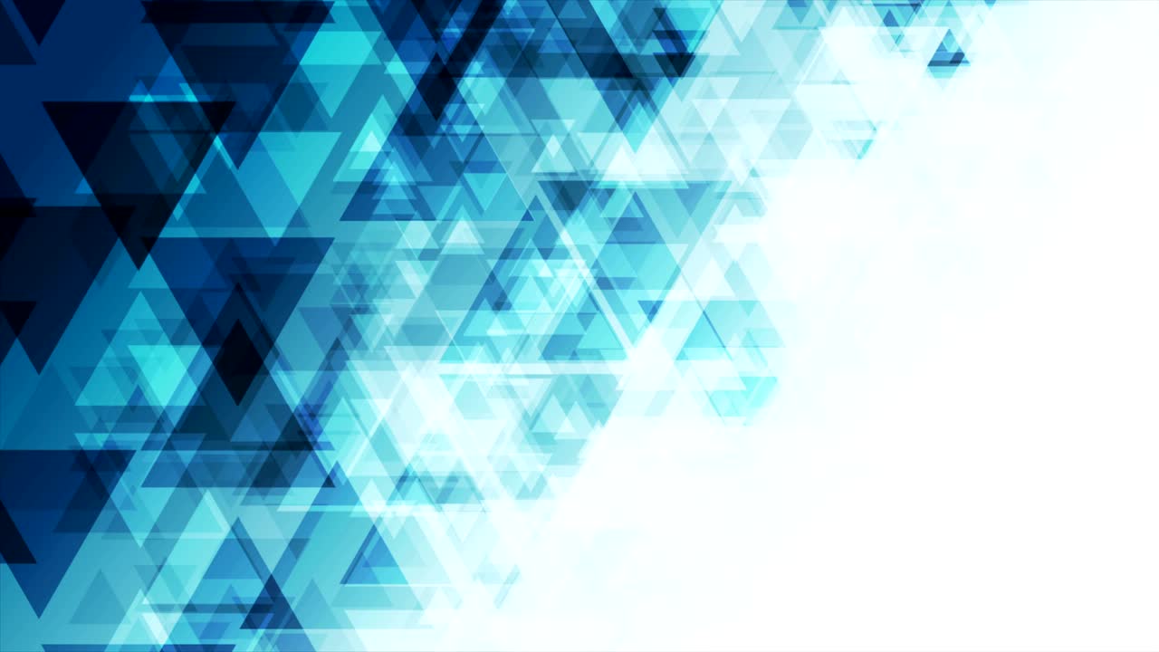 triángulos azules tecnología abstracta animación de video de bajo poli