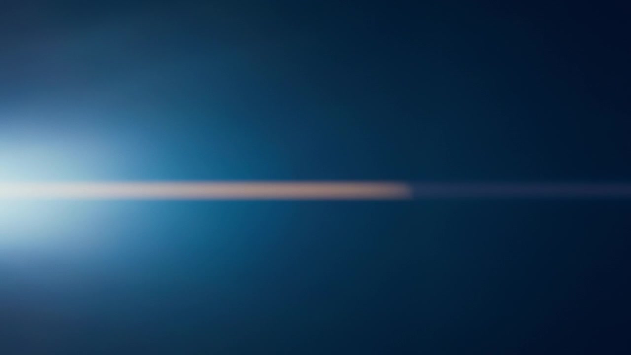 Flare anamorfici blu con fughe di luce orizzontali