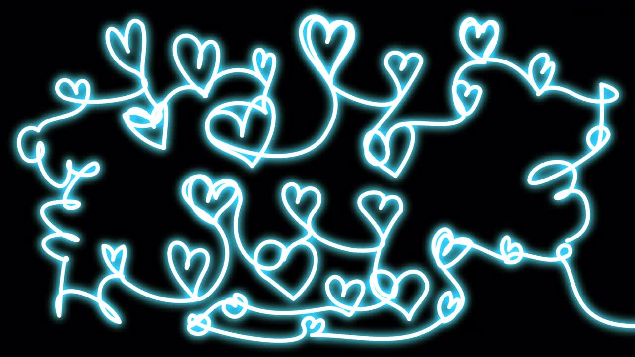 네온 심장 한 줄로