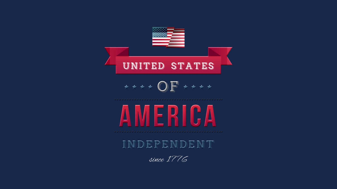 United States of America, Independent since 1776 text in banner