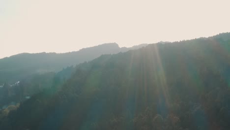 Aerial-view-of-Mountain-in-the-sun