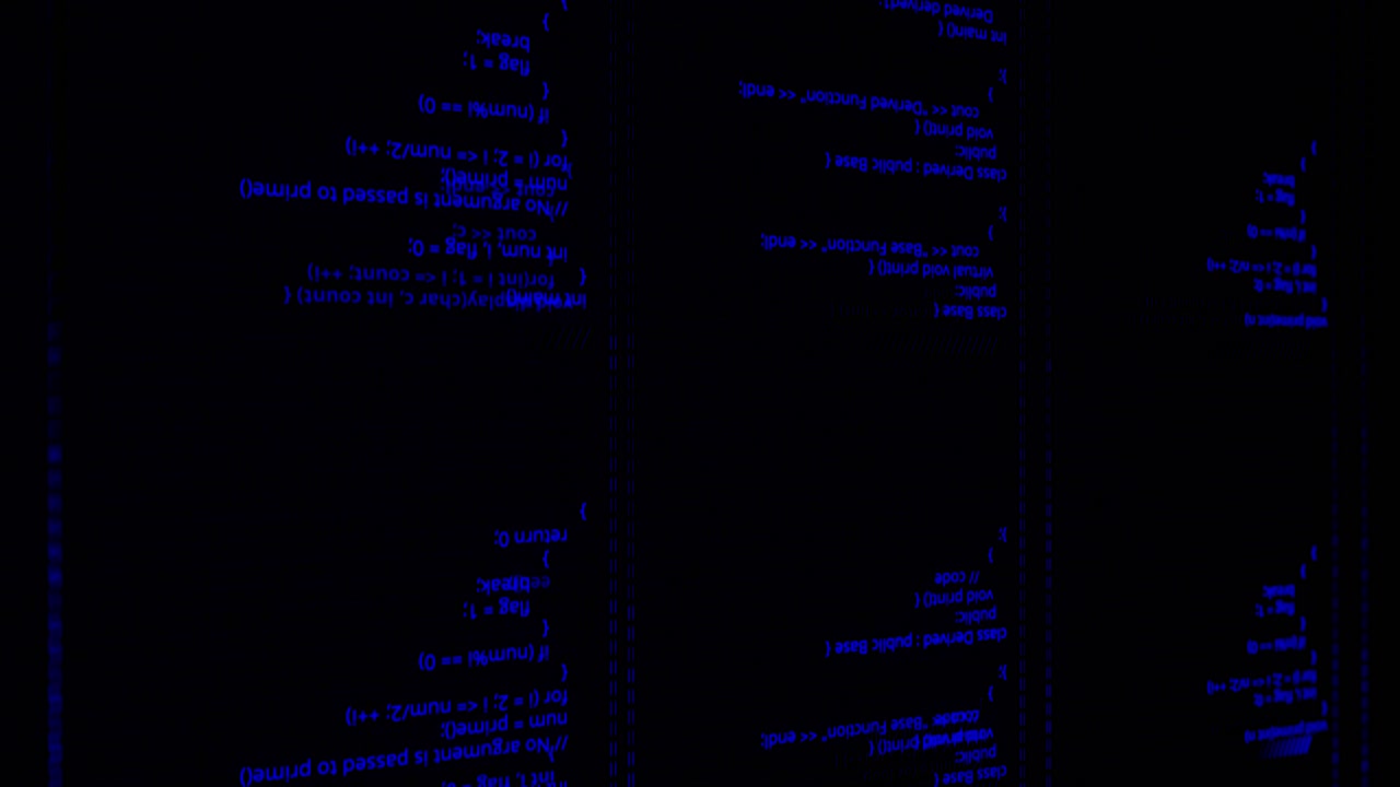 Computer Code on a Dark Screen