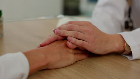 healthcare, help or doctor support holding hands