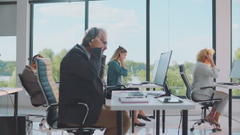 customer service team in a modern office