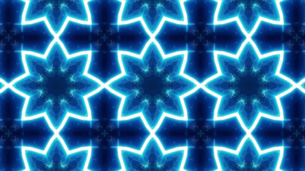 luz de patrón de azulejos de forma de flor geométrica de neón parpadeante