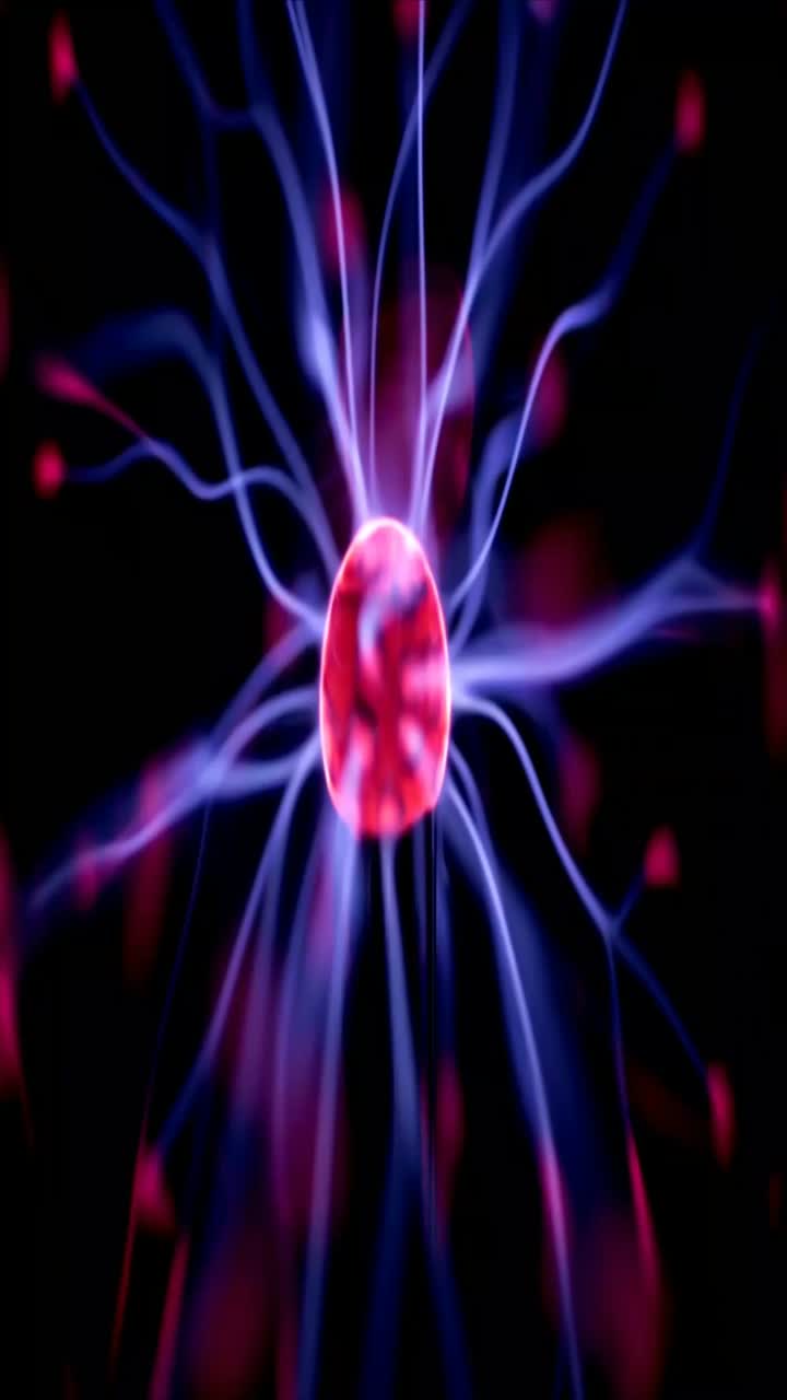 Sfera di plasma astratta con correnti elettriche blu e rosse