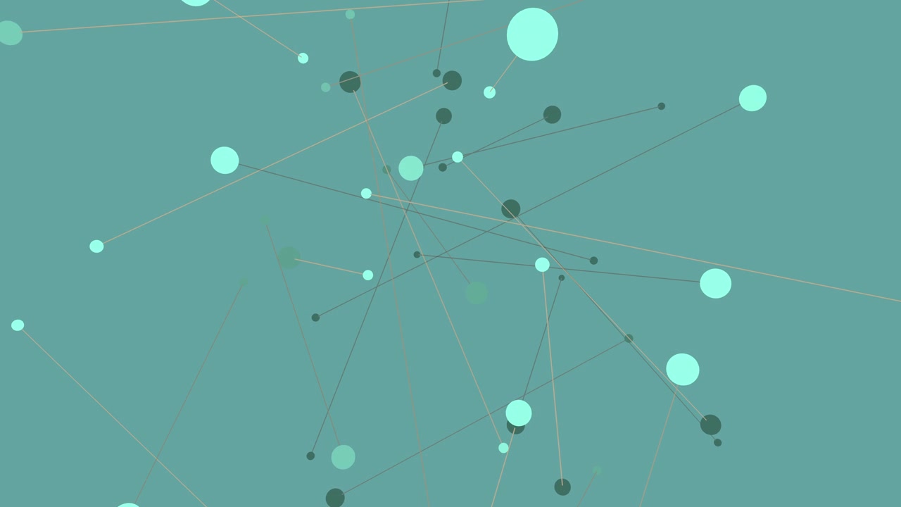 Interconnected dots and circles create a blue pattern