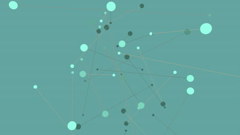 Interconnected dots and circles create a blue pattern