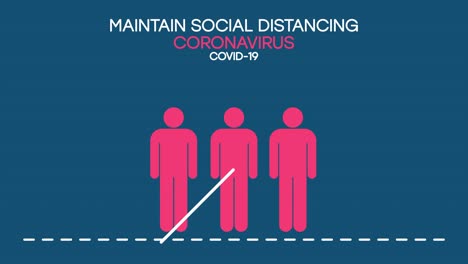 social distancing. keep distance, avoid covid-19. keeping distance of 1 meter in public places for coronavirus protection. prevention of coronavirus pandemic. 4k video with alpha channel.