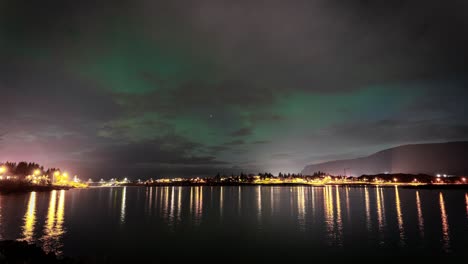 motion timelapse of northern lights in iceland at night - static shot