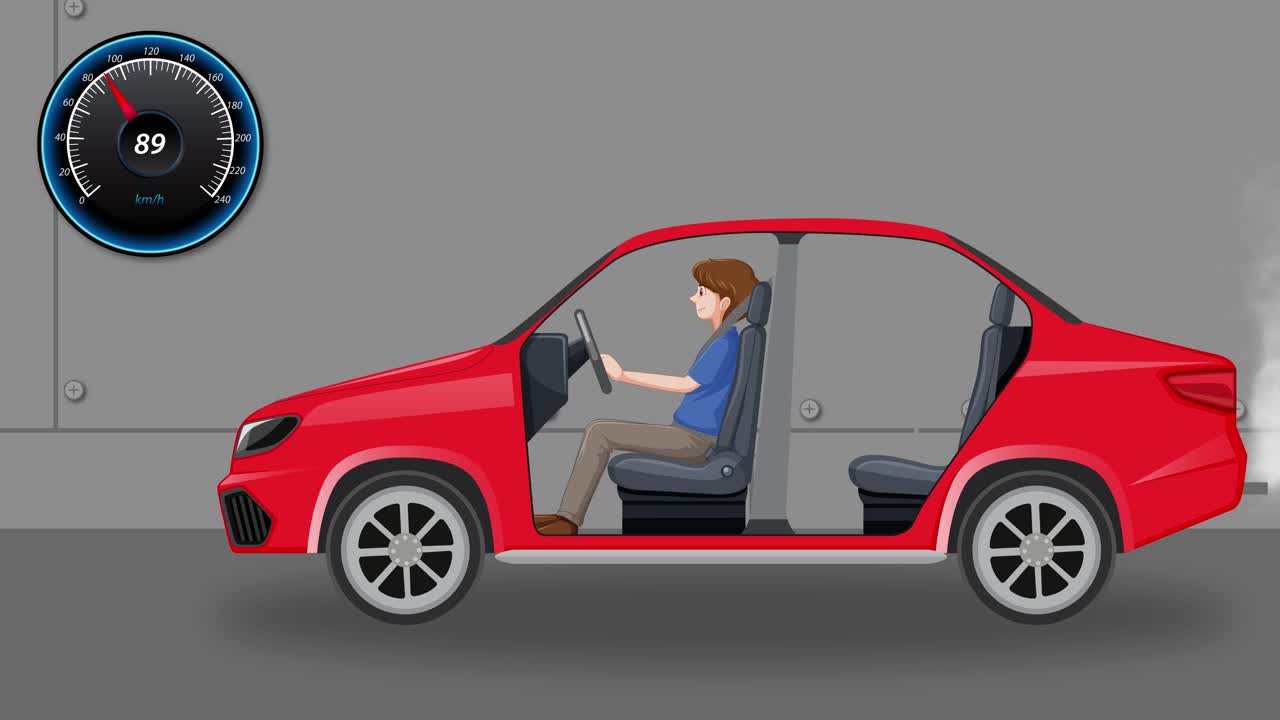 차가 급속히 가속되고 막대기에 부히죠.