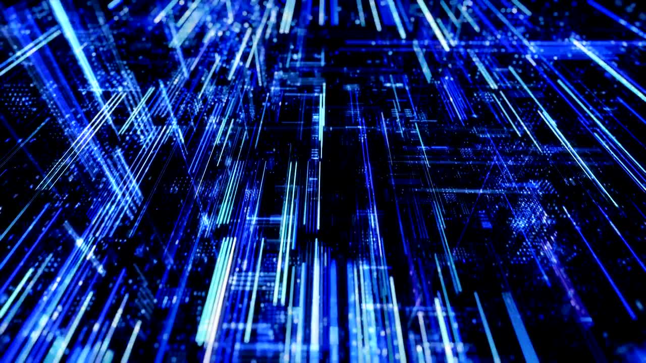 città virtuale digitale astratta. scansione della città per il concetto di attacco degli hacker. rendering 3d 4k loop