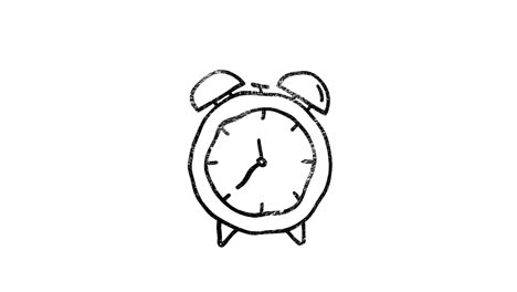 clock and time icon in hand draw style. motion graphics