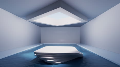 la habitación con el escenario vacío en el interior, renderización en 3d.