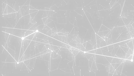 network of connections moving against white background