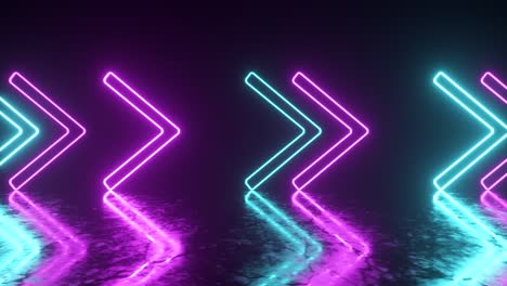 neon arrows reflection