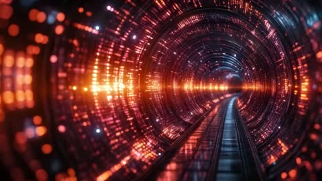 futuristic tunnel with glowing lights