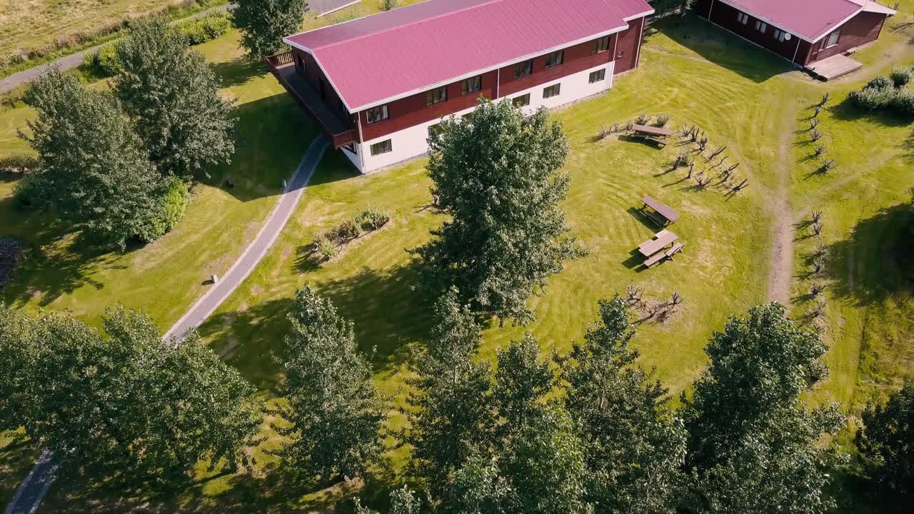 Aerial View of a Beautiful Countryside Property with Lush Greenery