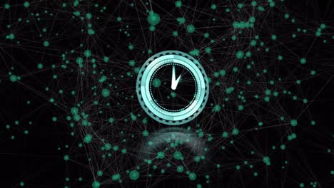 animación del tic-tac del reloj en la red de conexiones