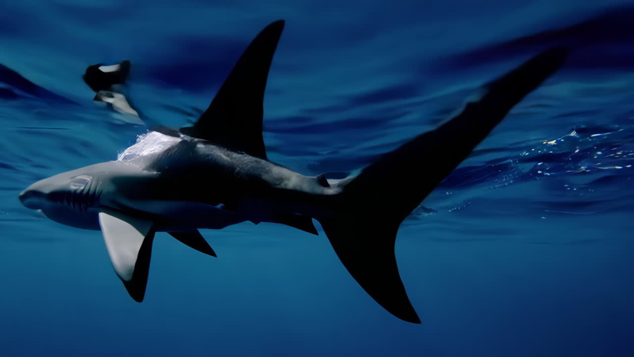 tiburón bajo el agua