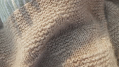 close-up of woven woolen fabric texture