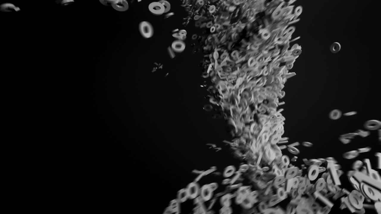 A Binary Storm. 4K UHD animation with a technology theme.