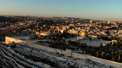 amanecer sobre jerusalén israel drone aéreo 4k material de archivo biblia historia