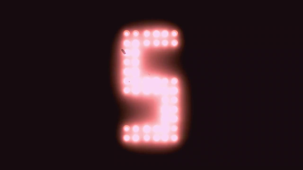 Glowing Orange Digital Countdown with Old Film Effects