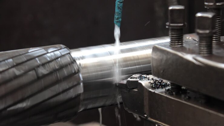 Tornio industriale, fresa, lavorazione di ingranaggi.