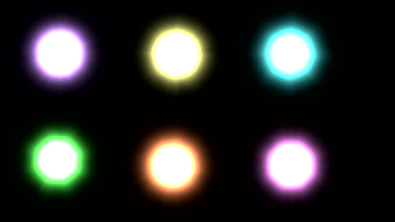 coloridas llamaradas de parpadeo gráficos de movimiento con fondo nocturno