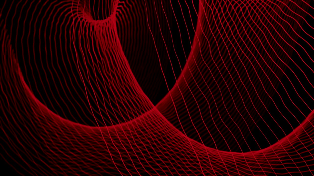 brillante línea de baile abstracto fondo brillo de neón bucle futurista rojo