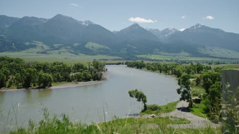 the yellowstone river in yellowstone national park, wyoming, western united states