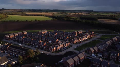 New-Build-Estate-in-Sherburn-Village-County-Durham---Aerial-Drone-4K-HD-Footage