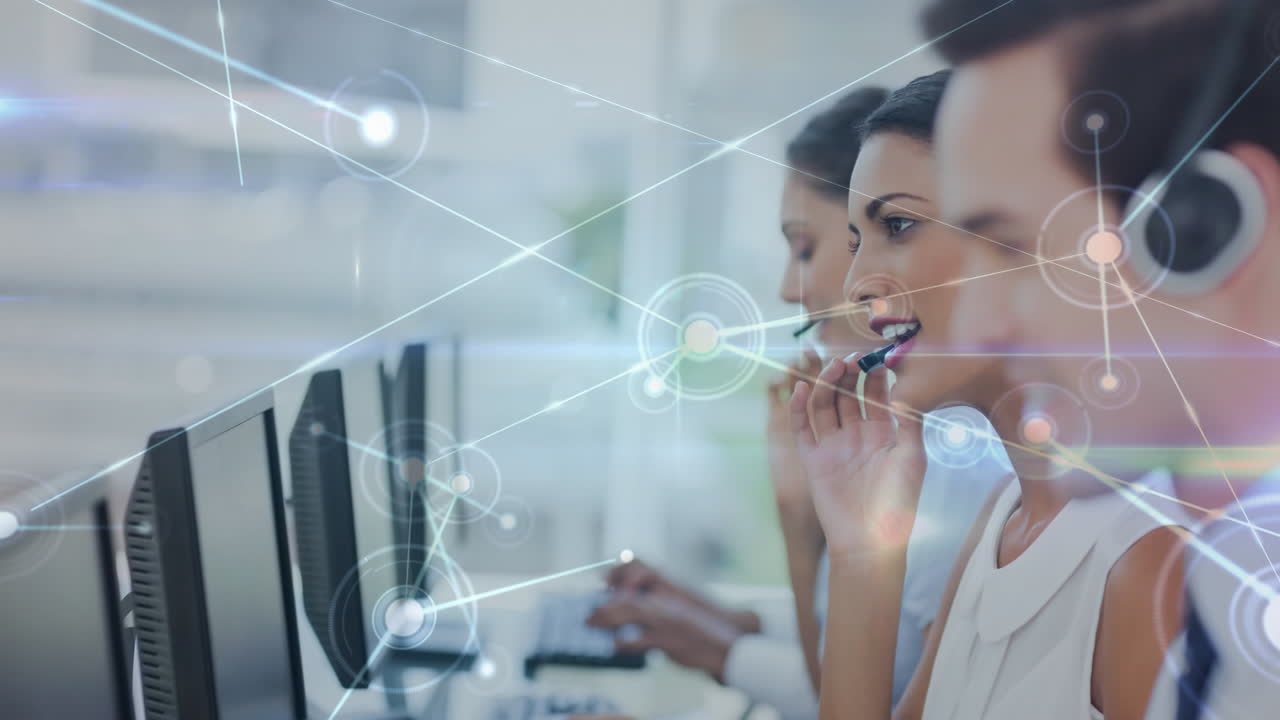 Video composito digitale di un operatore di call center 4K