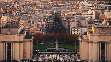 paris cityscape from the grand palais at sunset