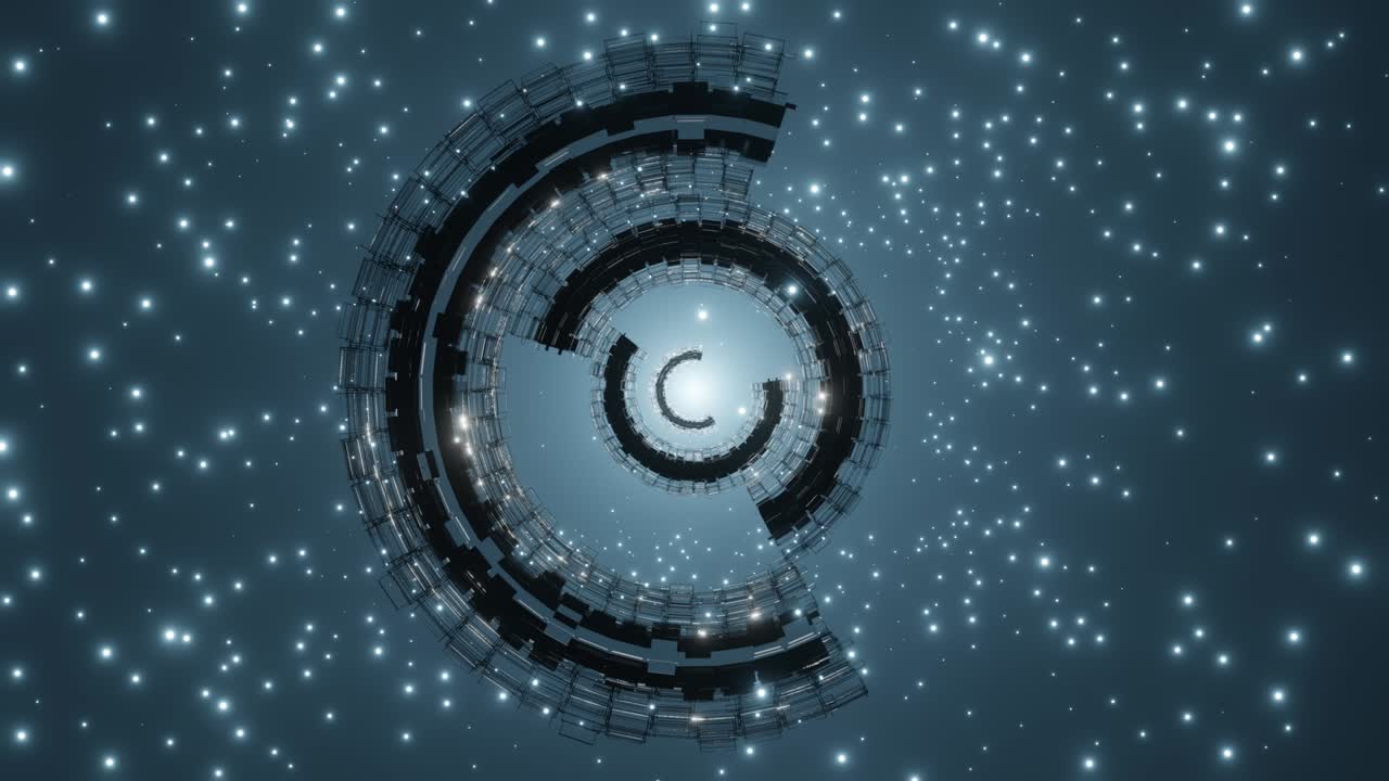 animación en 4k 3d. vuelo en un túnel de ciencia ficción abstracto. gráficos de movimiento futuristas, fondo de alta tecnología.