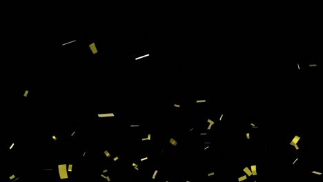 Animation-of-gold-confetti-falling-on-black-background