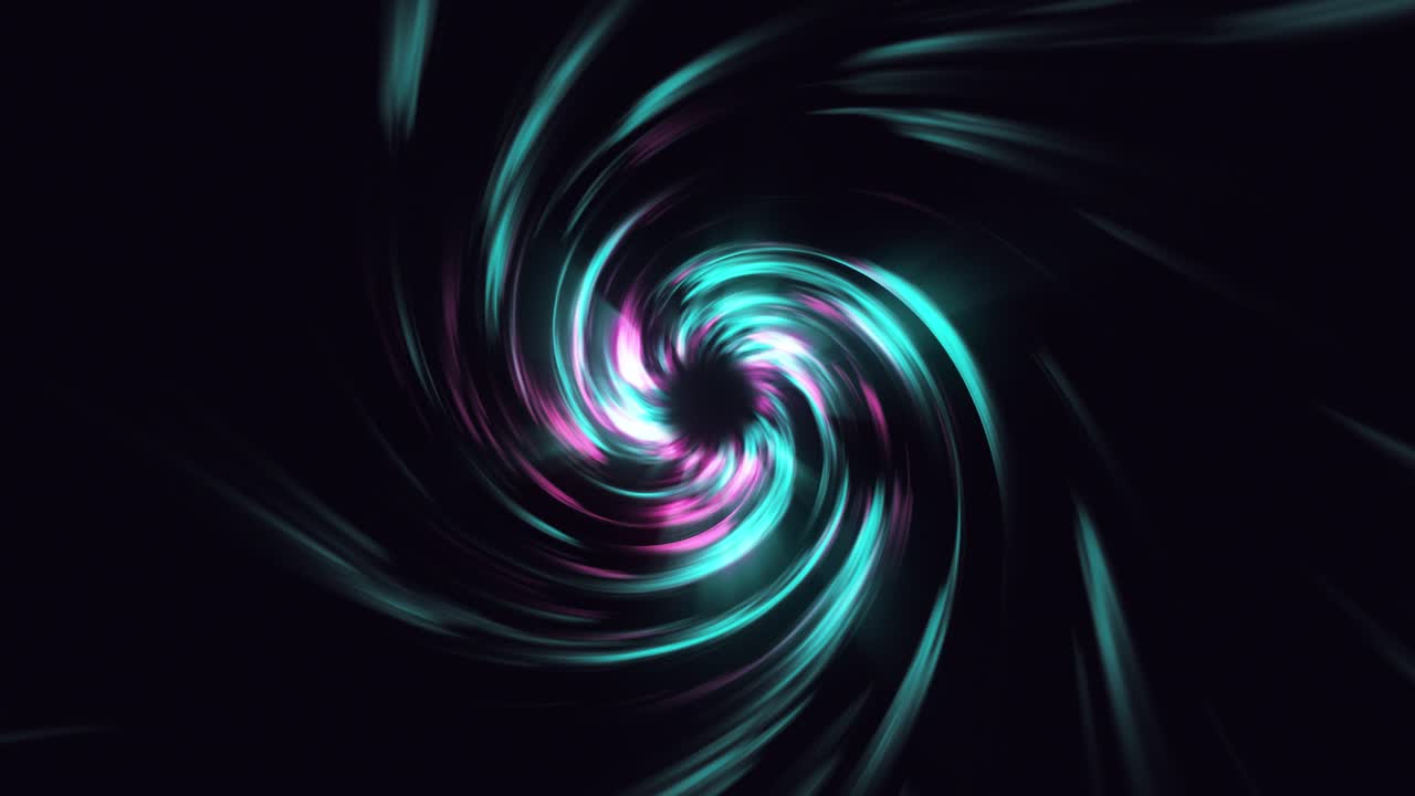 Space Vortex Animation, Neon Glowing Rays