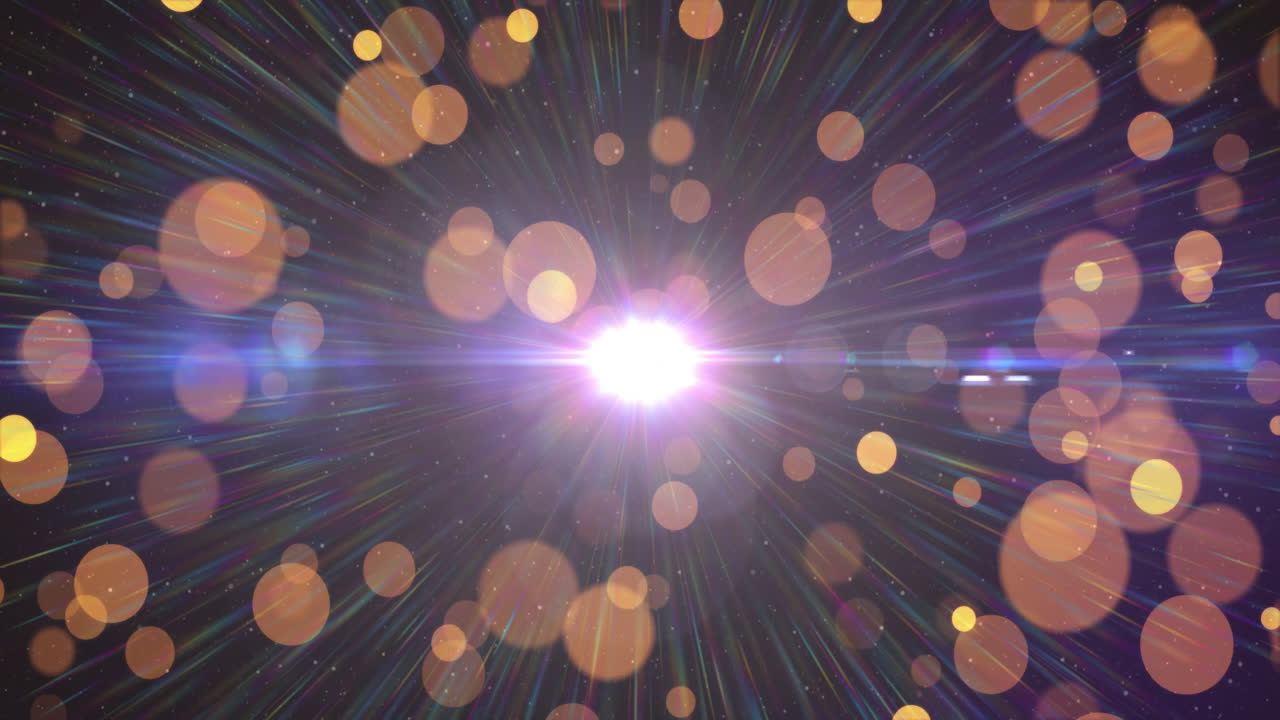 어두운 배경 위에 움직이는 반이는 빛의 반점의 애니메이션